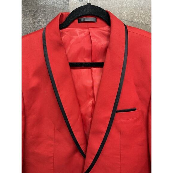 Insomnia Men’s One Button Red And Black Blazer Medium Sports Coat Sz 44S - Picture 3 of 8